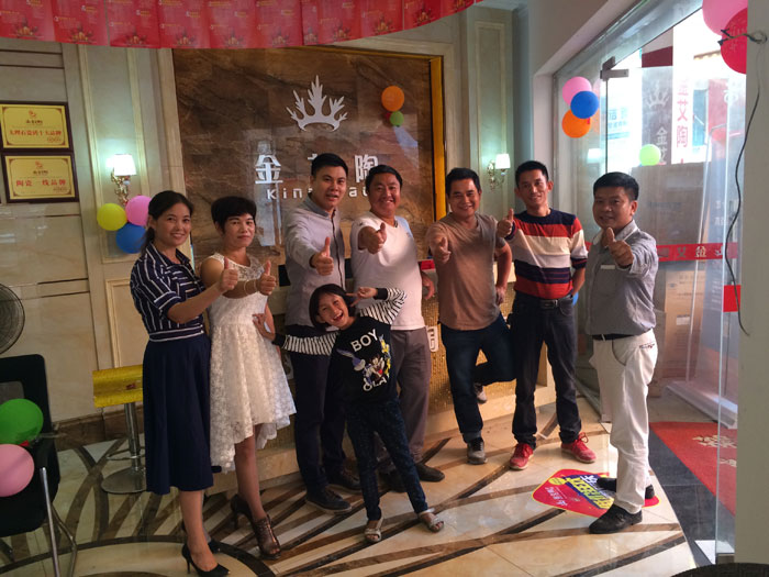 陶瓷一線品牌金艾陶瓷磚都昌店周年慶簽單不斷，捷報來襲